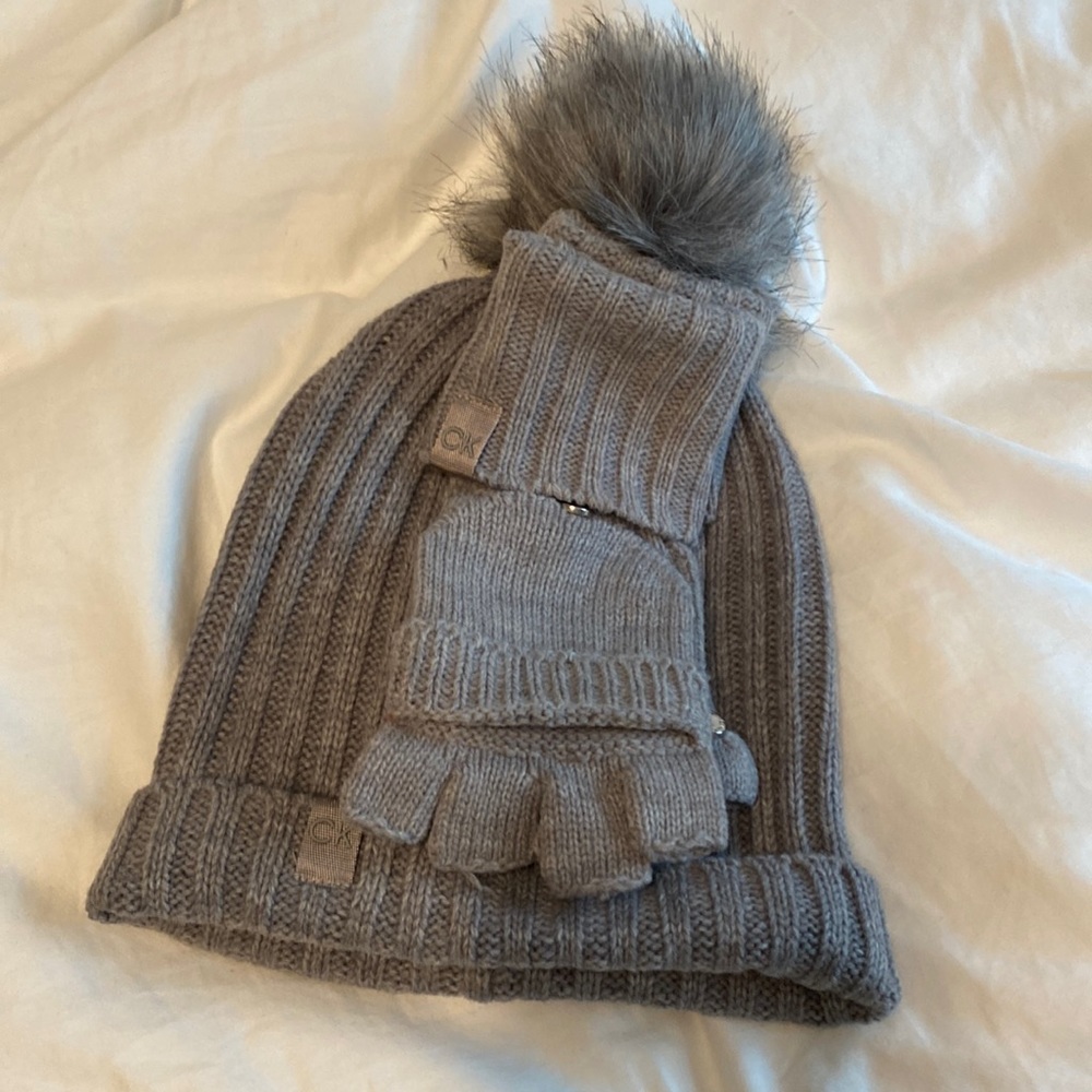 Calvin Klein beanie and gloves